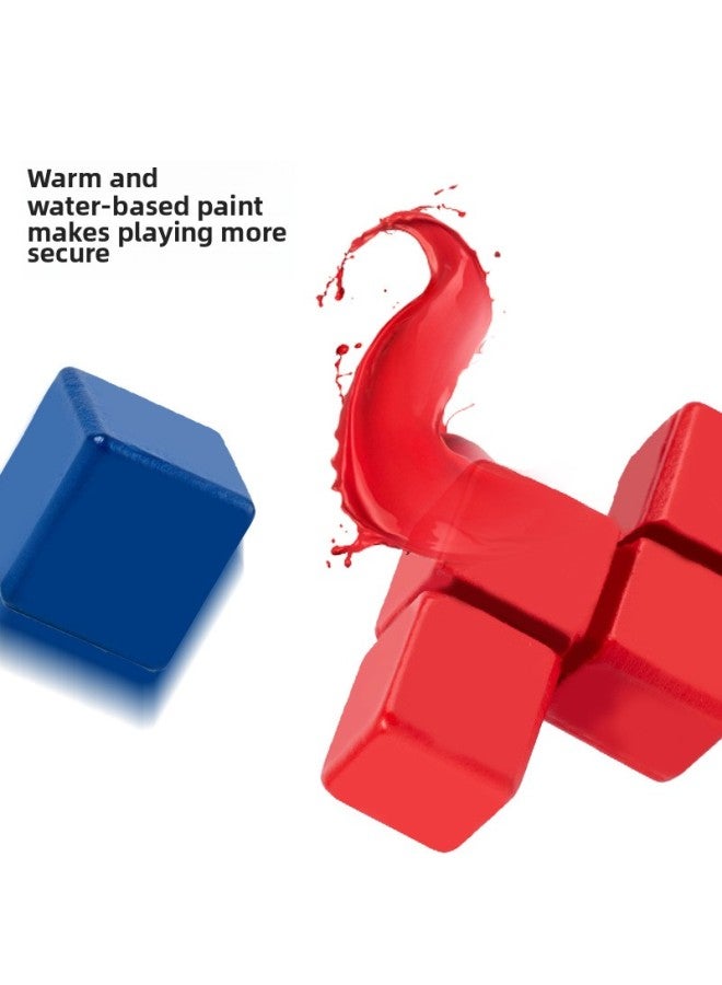 Wooden Children's Thinking Battle Early Education Educational Toys Wooden Three-dimensional Tetris Puzzle Building Blocks-Color:Single Suit - Image 5